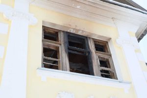 burned window of a house