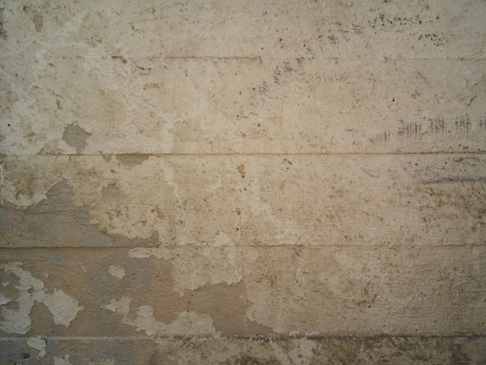 Smoke-stained interior wall after a fire