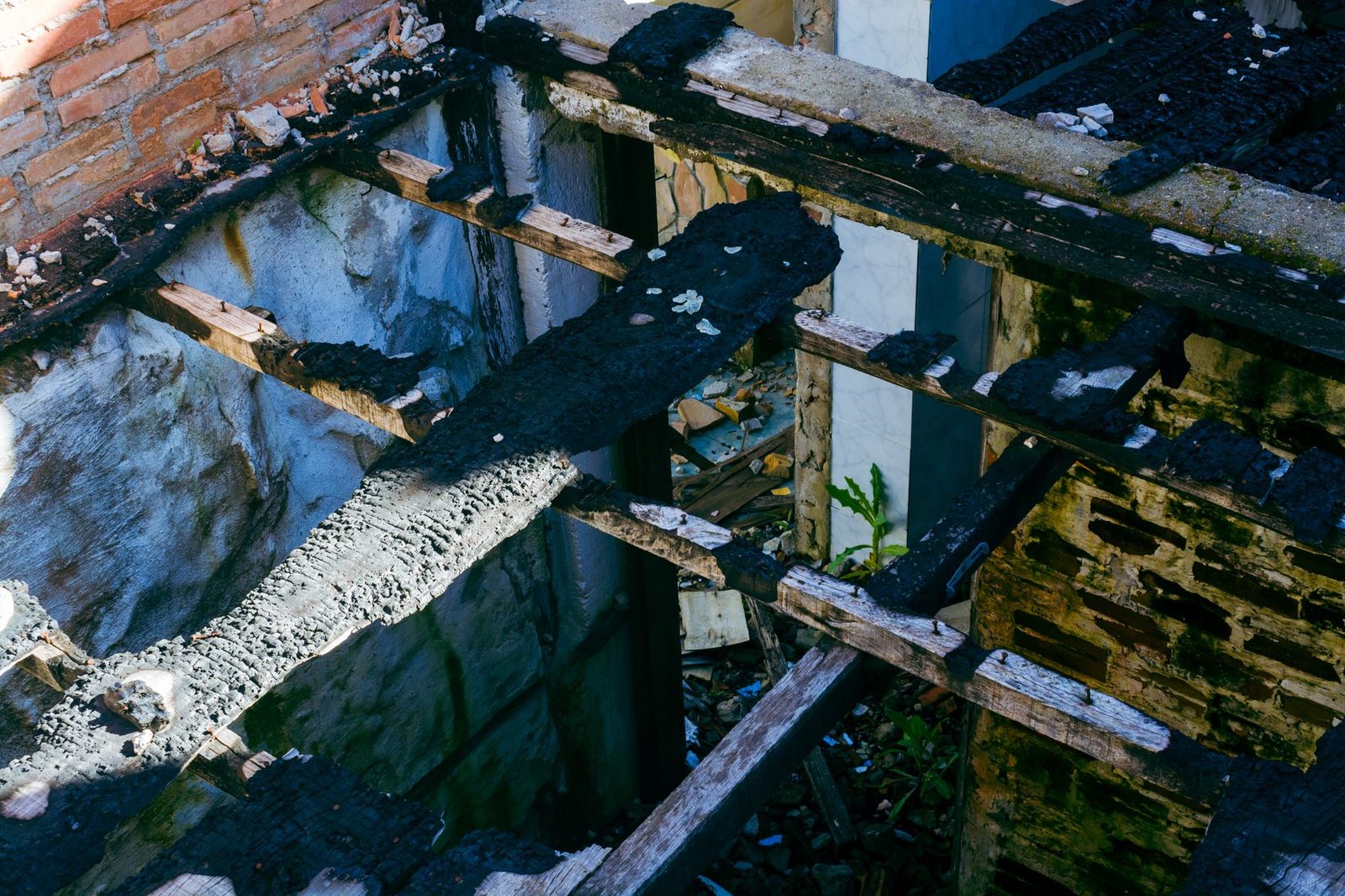 Commercial building after fire damage